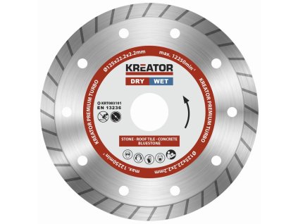 Diamantový kotouč celoobvodový 125mm PREMIUM TURBO KREATOR KRT083101