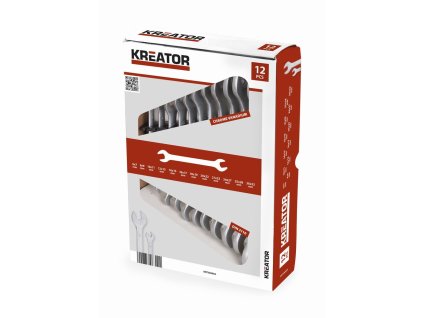 Sada oboustranných otevřených klíčů 6-32mm - 12ks KREATOR KRT500003