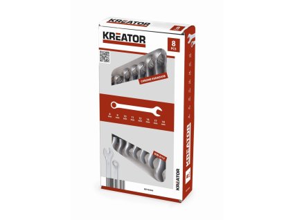 Sada klíčů očko/otevřený 8-19mm 8ks KREATOR KRT500008
