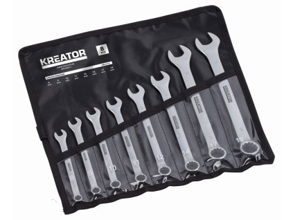 Sada klíčů očko/otevřený 8-19mm 8ks v kapse KREATOR KRT500011