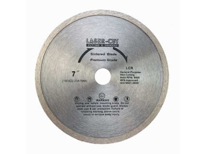 Diamantový kotouč celoobvodový 180 x 22,23 x 7mm LCR LASER-CUT L00104