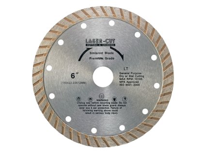 Diamantový kotouč celoobvodový 150 x 22,23 x 12mm LT LASER-CUT L00118