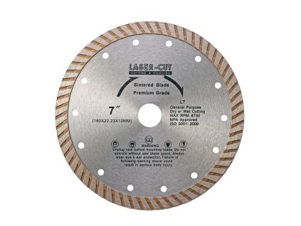 Diamantový kotouč celoobvodový 180 x 22,23 x 12mm LT LASER-CUT L00119