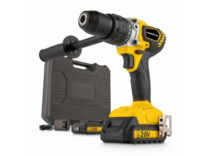 Aku šroubovák / vrtačka s příklepem bezuhlíková 20V 120Nm 2BAT POWERPLUS POWX00530