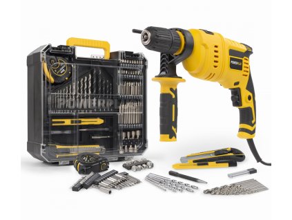 El. Vrtačka s příklepem 800 W 78 ks příslušenství POWERPLUS POWX0265