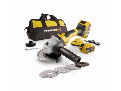 Aku úhlová bruska 115mm 20V 2bat 4,0Ah  plus  8ks přísl POWERPLUS POWXB20030