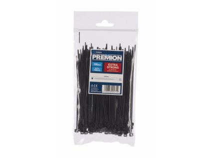 Stahovací pásky černé 3,6 x 140mm 100ks PREMION PREP00022