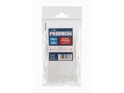 Stahovací pásky bílé 2,5 x 100mm 100ks PREMION PREP00025