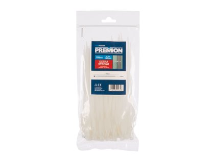 Stahovací pásky bílé s popisným štítkem 4,8 x 190mm 100ks PREMION PREP00029