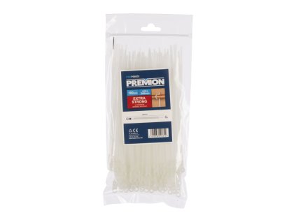 Stahovací pásky s otvorem bílé 4,8 x 200mm 100ks PREMION PREP00031