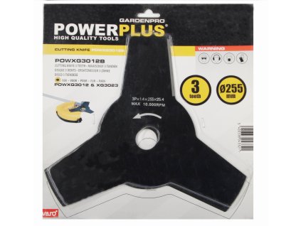 Žací nůž pro křovinořezy 255mm 3T POWERPLUS POWXG3012B