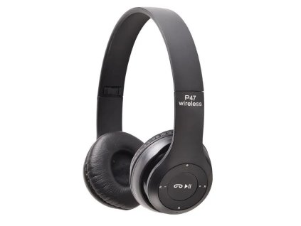 Bezdrátová sluchátka P47 - Černá  P47B