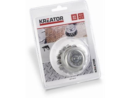 Brusný copánkový kartáč 65mm KREATOR KRT150107 (Varianty Nový)