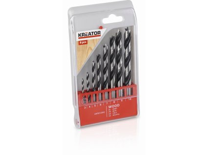 8 ks Vrtáků do dřeva SET 3-10 mm KREATOR KRT012302
