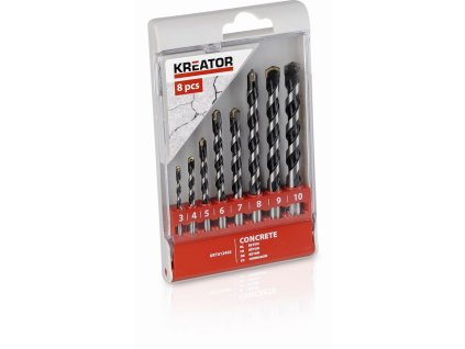 8 ks Vrtáků do betonu SET 3-10 mm KREATOR KRT012402