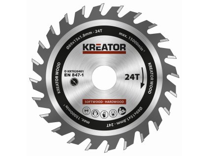 Pilový kotouč na dřevo 89mm, 24T KREATOR KRT020401