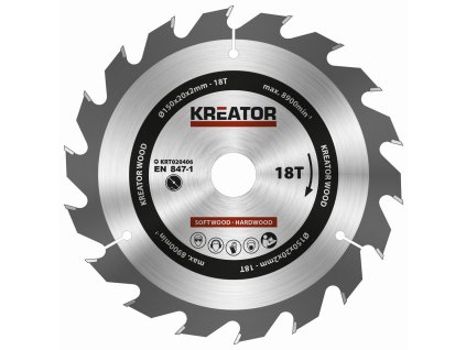 Pilový kotouč na dřevo 150mm, 18T KREATOR KRT020406