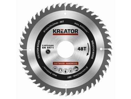 Pilový kotouč na dřevo 160mm, 48T KREATOR KRT020409
