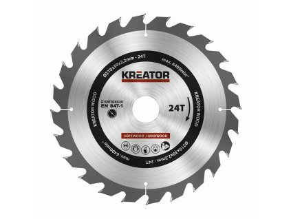 Pilový kotouč na dřevo 210mm, 24T KREATOR KRT020420