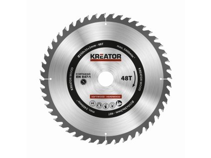 Pilový kotouč na dřevo 250mm, 48T KREATOR KRT020425