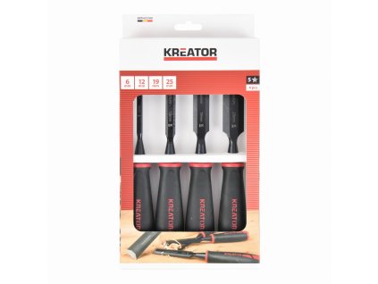 Dláta na dřevo sada 6, 12, 19, 25mm 4ks TPR KREATOR KRTH23709