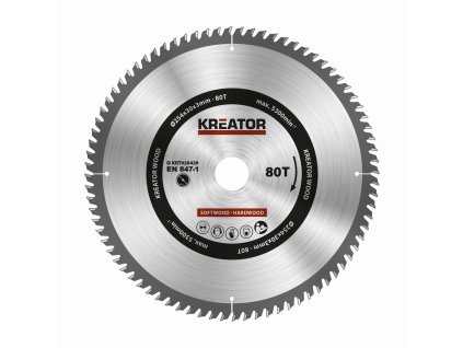 Pilový kotouč na dřevo 254mm, 80T KREATOR KRT020429
