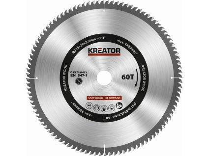 Pilový kotouč na dřevo 315mm, 60T KREATOR KRT020432