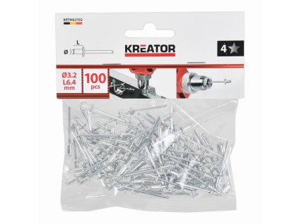Trhací nýty 3,2x6,4mm 100ks KREATOR KRTH62702