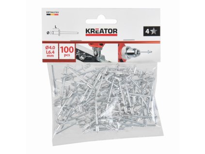 Trhací nýty 4,0x6,4mm 100ks KREATOR KRTH62703