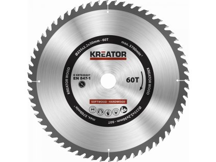 Pilový kotouč na dřevo 235mm 60T KREATOR KRT020437