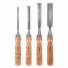 Dláta na dřevo sada 6, 12, 18, 24mm 4ks dřevěná rukojeť KREATOR KRTH23603