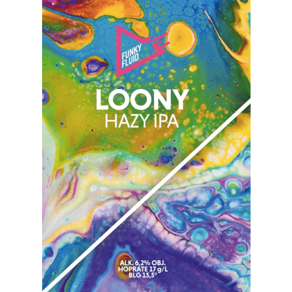 Funky Fluid Loony HazyIPA label