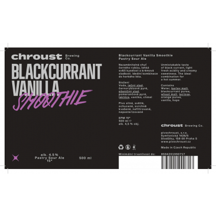 Chroust Blackcurrant Vanilla Smoothie 0,5l Sour Ale w/ Black Currant, Orange & Vanilla
