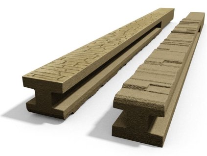Betonový sloupek štípaný kámen 2-str. průběžný pískovec