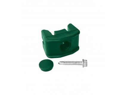 Příchytka panelu PILOFOR® PVC na sloupek průměr 48mm včetně šroubu, zelená