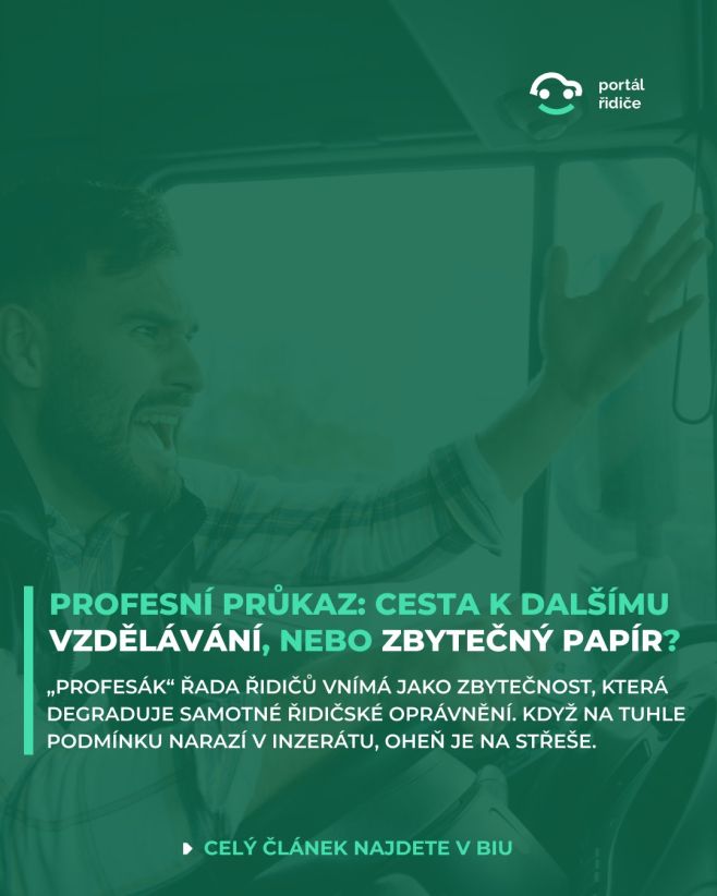 Profesní průkaz, který má být zárukou odbornosti, řada řidičů vnímá úplně opačně. Jako zbytečnost, jež degraduje hodnotu...