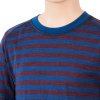 SENSOR MERINO AIR SET dětský triko dl.rukáv + spodky modrá/vínové pruhy Velikost: Modrá/vínové pruhy, Barva: 90