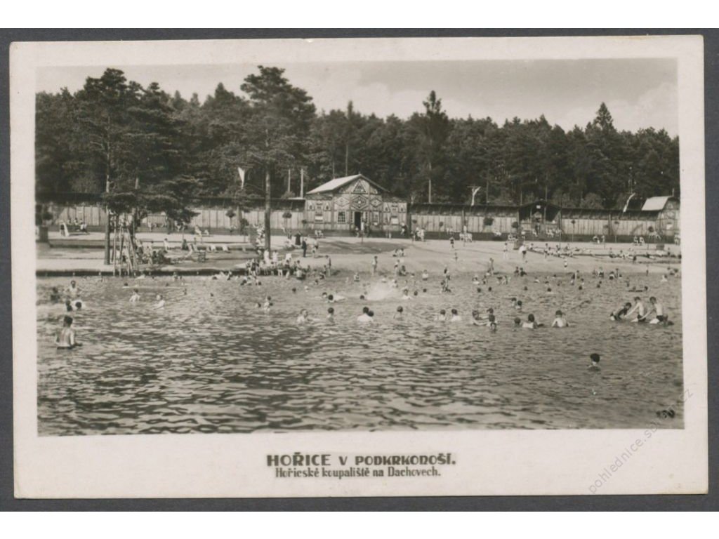 22-Jičínsko, Hořice v Podkrkonoší, Koupaliště v Dachovech, cca 1940