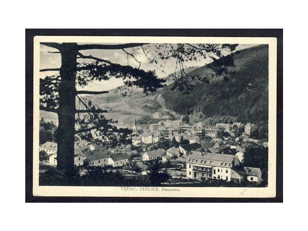 Slovensko, Trenčianské Teplice, panorama, cca 1930