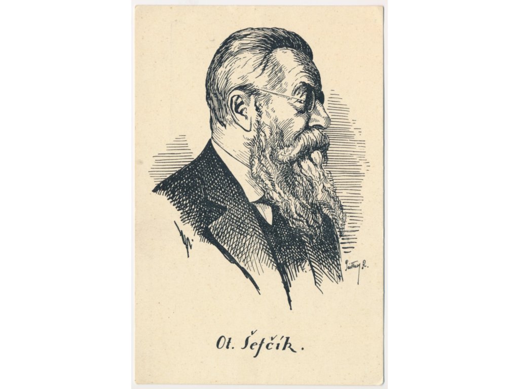 Ševčík Otakar (1852-1934), český houslista, Portrétová pohlednice, cca 1925