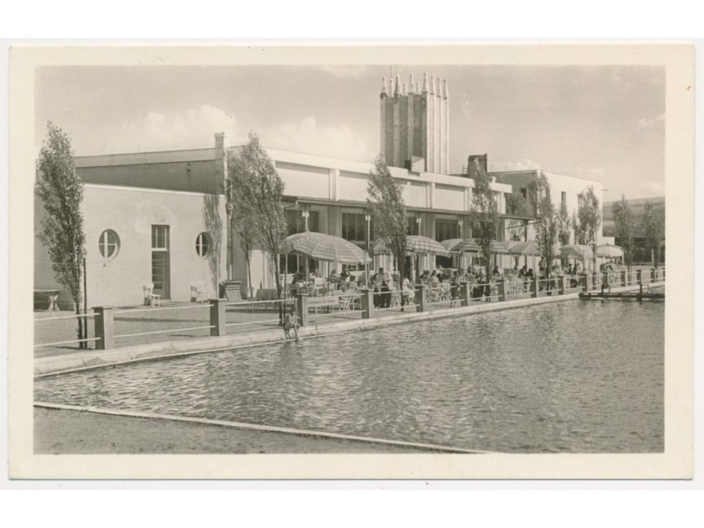 08 - Chebsko, Mariánské Lázně, oživené koupaliště Riviera, cca 1954