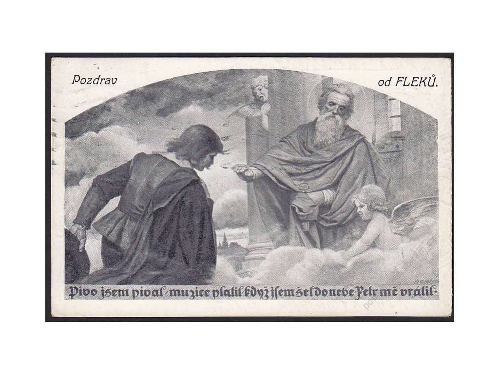49 - Praha, reklama na podnik "U Fleků", cca 1910