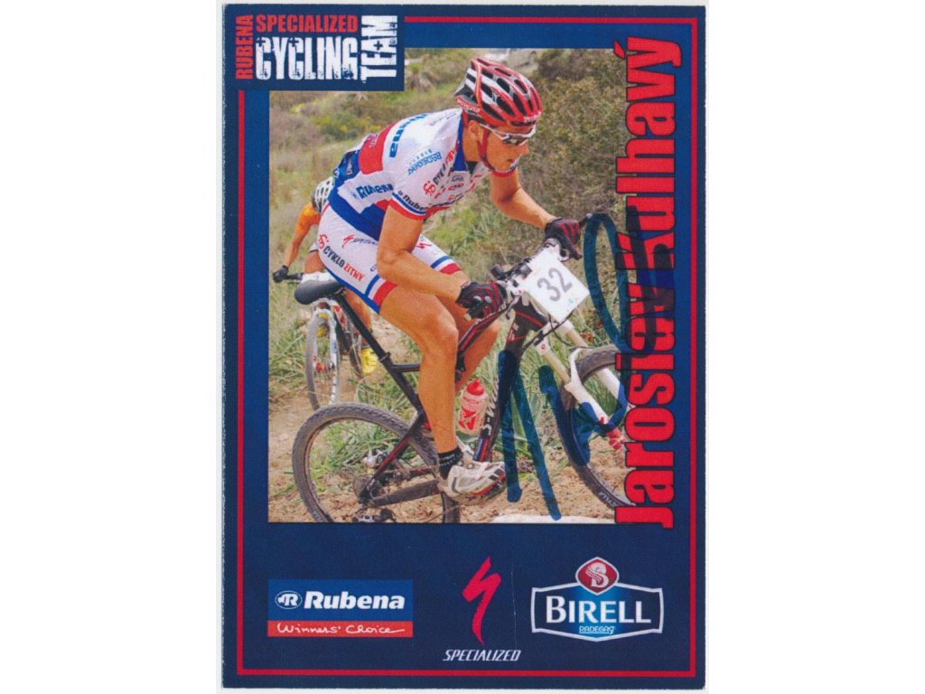Kulhavý Jaroslav (1985), cyklista, sběratelská karta s podpisem