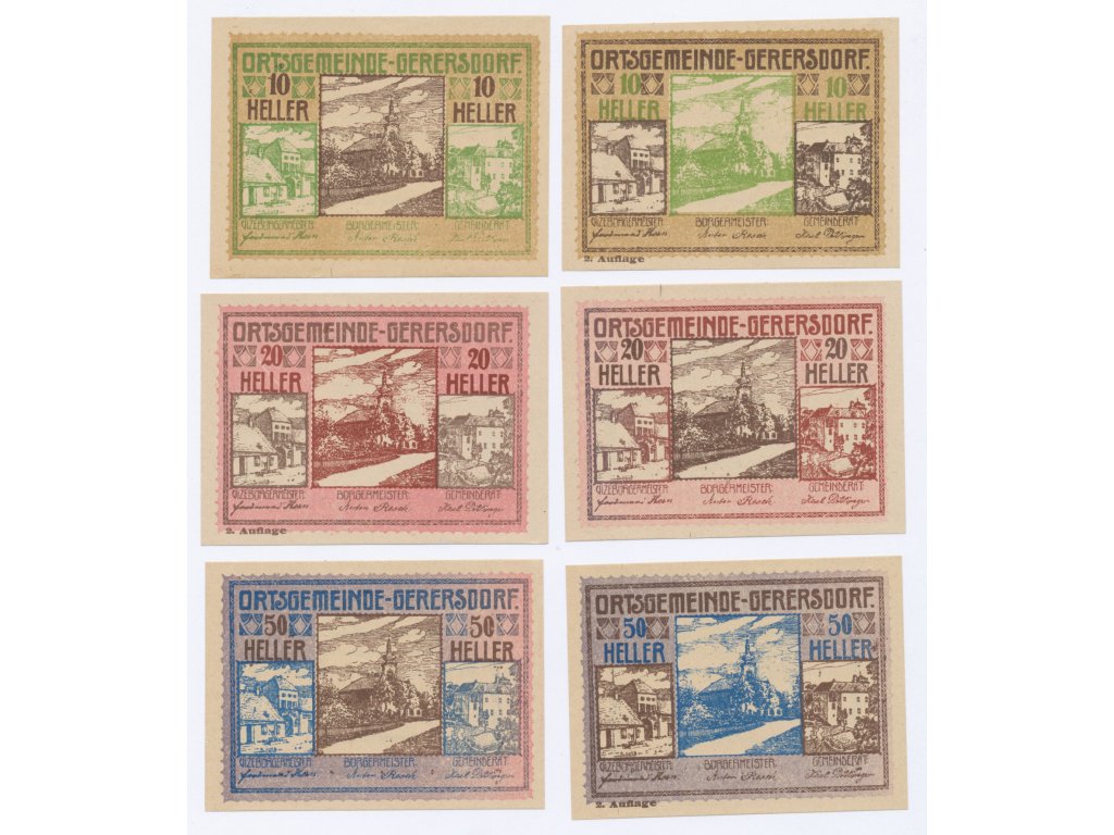 Německo, sestava 12 - ti ks nouzových bankovek, 1921