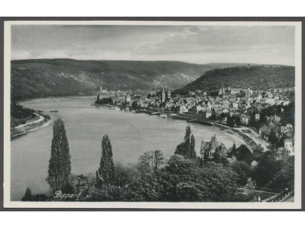 Germany, Rhein-Hunsrück-Kreis, Boppard, overview, publ. Hoursch & Bechstedt, cca 1935