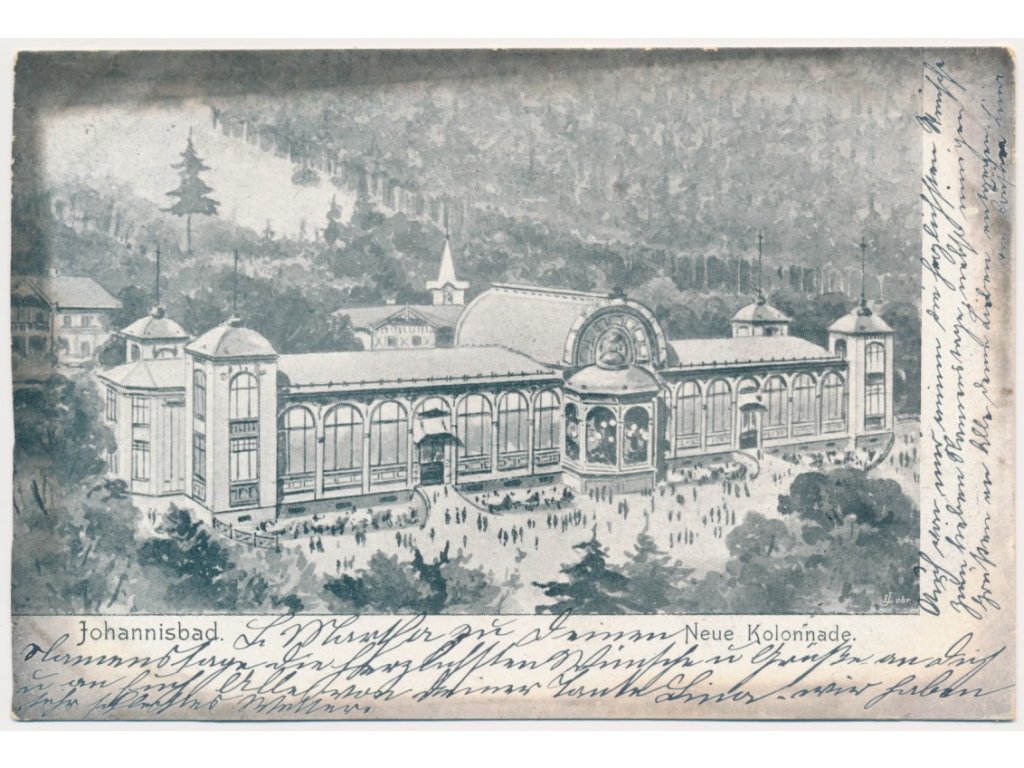 66 - Trutnovsko, Janské Lázně, Neue Kolonnade, prošlé poštou 1905