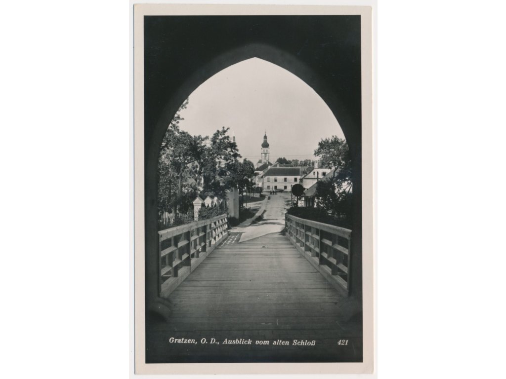 12 - Českobudějovicko, Nové Hrady, Gratzen, pohled ze starého zámku, cca  1935