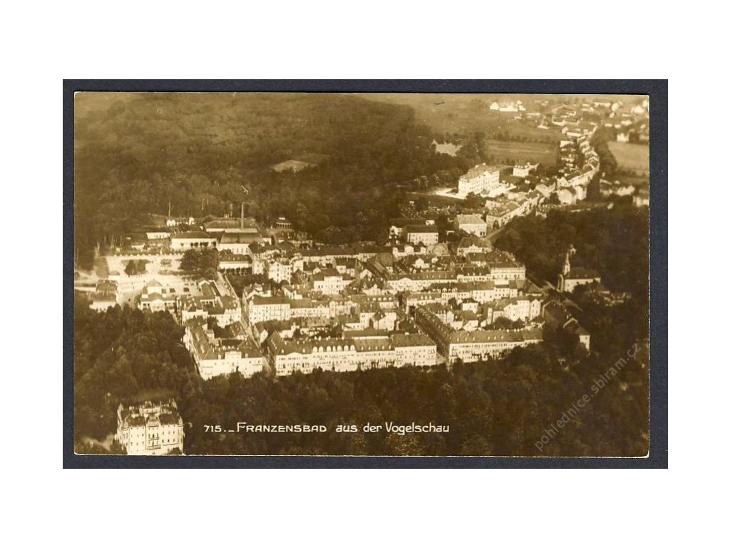 08-Chebsko, Františkovy lázně, Letecký pohled, cca 1930
