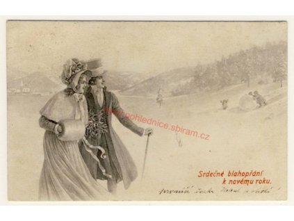 Novoroční pohlednice, vyd.W.K.Vienne, cca 1910