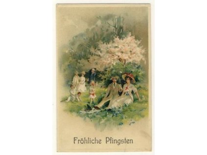 Svatodušní svátky, tlačená, ca 1914